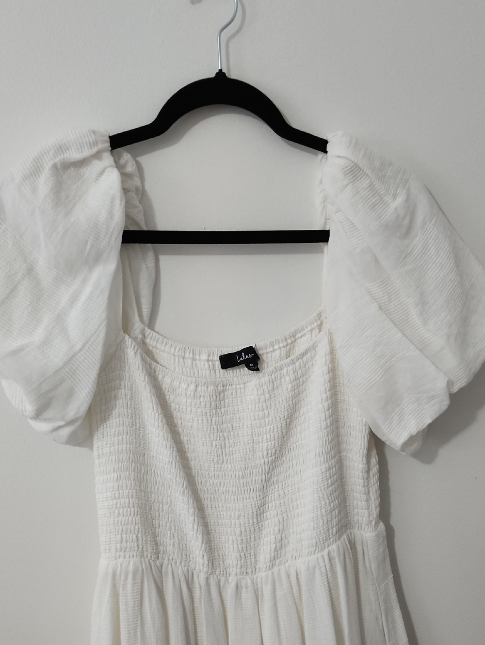 Lulu's White Smocked Off-Shoulder Top
